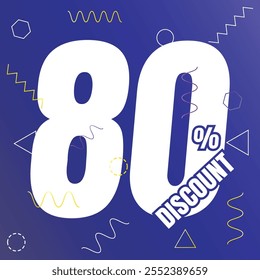 80% de descuento en el símbolo de la oferta, 80 por ciento de descuento en la oferta especial, 80 por ciento de descuento en el Vector de la oferta, 80 por ciento de descuento en el Precio de venta