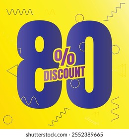 80% de descuento en el símbolo de la oferta, 80 por ciento de descuento en la oferta especial, 80 por ciento de descuento en el Vector de la oferta, 80 por ciento de descuento en el Precio de venta