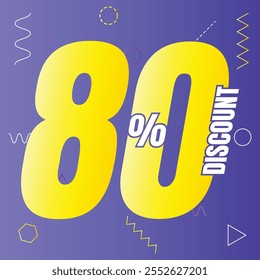 80% de descuento en el símbolo de la oferta, 80 por ciento de descuento en la oferta especial, 80 por ciento de descuento en el Vector de la oferta, 80 por ciento de descuento en el Precio de venta