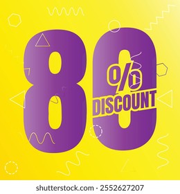 80% de descuento en el símbolo de la oferta, 80 por ciento de descuento en la oferta especial, 80 por ciento de descuento en el Vector de la oferta, 80 por ciento de descuento en el Precio de venta