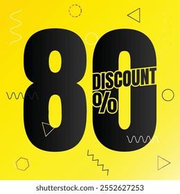 80% de descuento en el símbolo de la oferta, 80 por ciento de descuento en la oferta especial, 80 por ciento de descuento en el Vector de la oferta, 80 por ciento de descuento en el Precio de venta