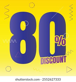 80% de descuento en el símbolo de la oferta, 80 por ciento de descuento en la oferta especial, 80 por ciento de descuento en el Vector de la oferta, 80 por ciento de descuento en el Precio de venta