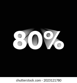80% Discount Eighty Percent Off 3D Numeric Letter Abstract Minimal Digital Modern Font Typography Creative Initial Vector
