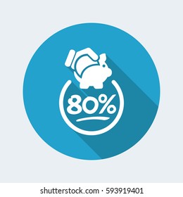 80% Discount label icon