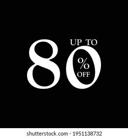 80% Discount Label Number Vector Template