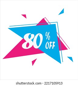 80% de descuento en su pedido con fuente forte y fondo blanco