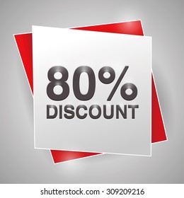 80% discount, poster design element