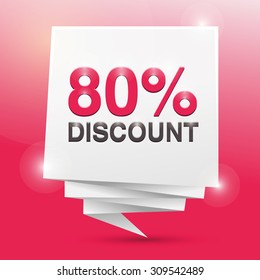 80% discount, poster design element