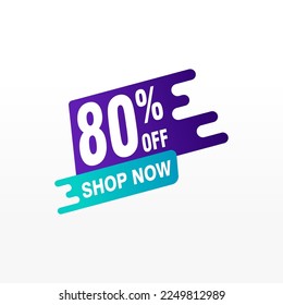 80 descuento, distintivos de vectores de venta para etiquetas, , pegatinas, banners, etiquetas, etiquetas, etiquetas web, nueva oferta. Banner de signo de origami de descuento 
