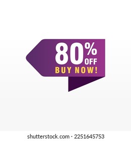 80 discount, Sales Vector badges for Labels, , Stickers, Banners, Tags, Web Stickers, New offer. Discount origami sign banner 