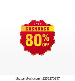 80 Rabatt, Sales Vector Badges für Labels, , Stickers, Banner, Tags, Web-Aufkleber, Neues Angebot. Discount-Origami-Zeichenbanner 