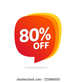 80 discount, Sales Vector badges for Labels, , Stickers, Banners, Tags, Web Stickers, New offer. Discount origami sign