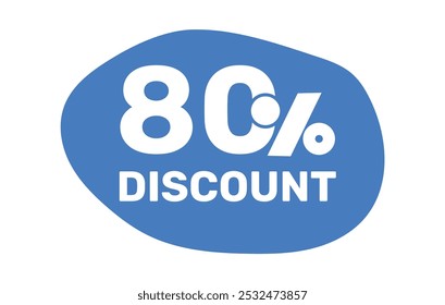80% discount ticket template icon vector flat design