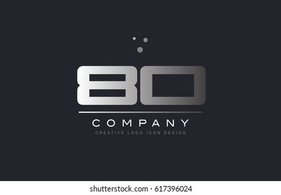 80 eighty number silver metal grey blue dots company logo design vector icon template