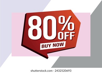 80% eighty percent off buy now poster banner graphic design icon logo sign symbol social media website coupon

