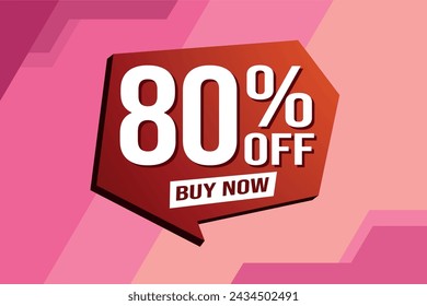 80% eighty percent off buy now poster banner graphic design icon logo sign symbol social media website coupon

