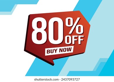 80% eighty percent off buy now poster banner graphic design icon logo sign symbol social media website coupon

