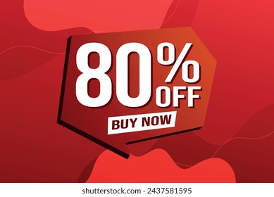 80% eighty percent off buy now poster banner graphic design icon logo sign symbol social media website coupon

