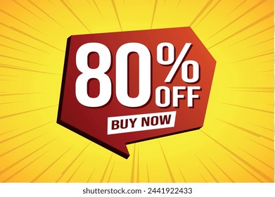 80% eighty percent off buy now poster banner graphic design icon logo sign symbol social media website coupon

