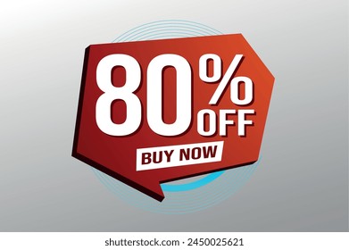 80% eighty percent off buy now poster banner graphic design icon logo sign symbol social media website coupon

