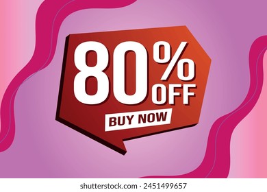 80% eighty percent off buy now poster banner graphic design icon logo sign symbol social media website coupon

