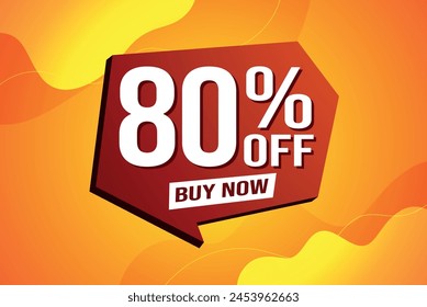 80% eighty percent off buy now poster banner graphic design icon logo sign symbol social media website coupon

