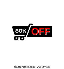 80 Eighty Percent Off sale offer icon