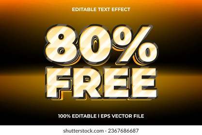 80% free text effect editable video cover and banner text style, 3d typography template
