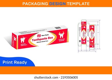 80 gm Toothpaste Box Packaging Design Template