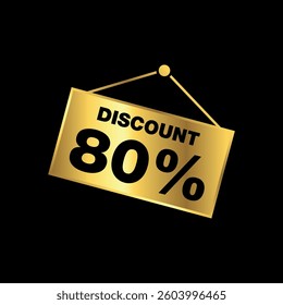 80 % Gold Hanging Sign Discount Store Template