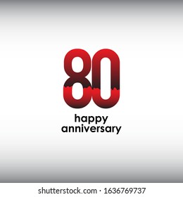 80 happy anniversary celebration vector concept template design illustration