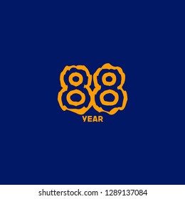 80 happy anniversary logo vector template