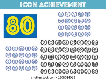 80 Icon achievement for any purposes website mobile app presentation