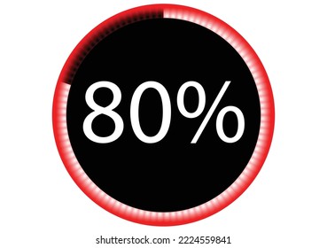 80% Infografía vectorial con color rojo.