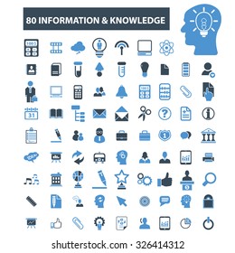 80 Information, Knowledge Base Icons