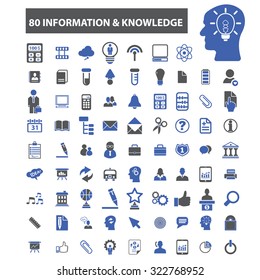 80 información, iconos de conocimiento
