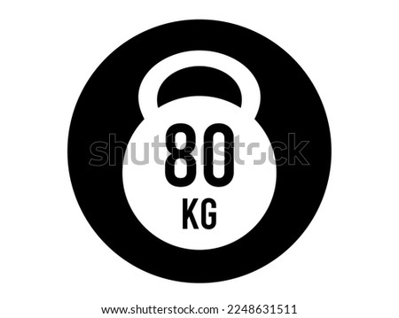 80 kg weight icon. Vector weight in kilograms isolated on white background
