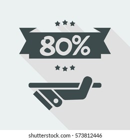 80% Label icon