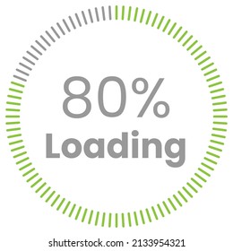 80% Loading. 80% circle diagrams Infographics vector, 80 Percentage ready to use for web design ux-ui