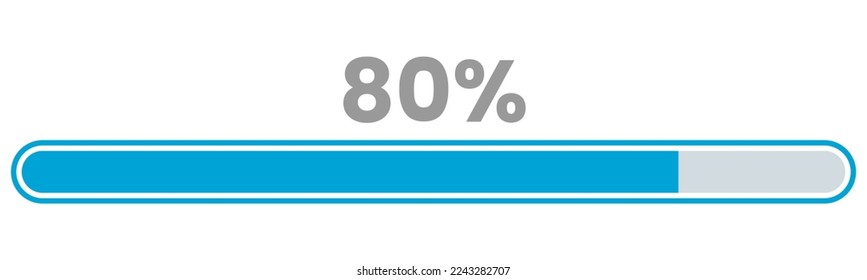 80% de carga. barra de progreso 80% Vector de infografía, 80% listo para usar para diseño web ux-ui