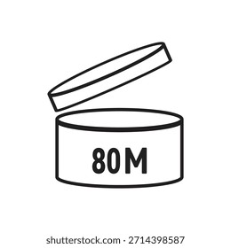 80 M SIGNO Ilustración vectorial, símbolo de embalaje Periodo de caducidad en meses, caducidad