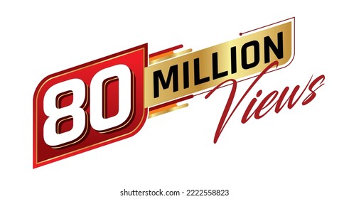 80 million views isolated on background. Vector illustration.