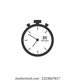 80 minutes timers Clocks, Timer 80 min icon.