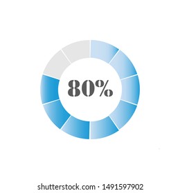 80% Modern Circle Progress Bar, Percentage Vectors Icon Illustration Stock Vector - can change color