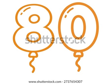 80 number balloon icon vector on a white background
Colored vector number balloon
