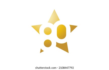 80 Número Nuevo Logotipo de estrella de resumen de oro