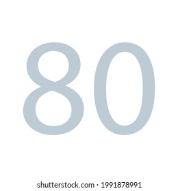 VECTOR DE ARTE DE CLIP SENCILLO DE 80 NÚMEROS