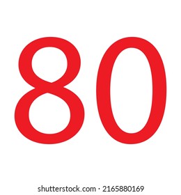 80 NUMBER SIMPLE CLIP ART VECTOR ILLUSTRATION