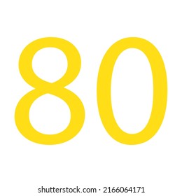 80 NUMBER SIMPLE CLIP ART VECTOR ILLUSTRATION