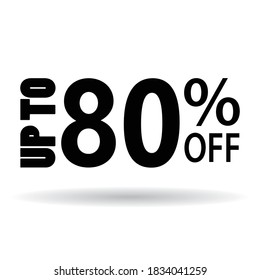up to 80% off black text on a white background